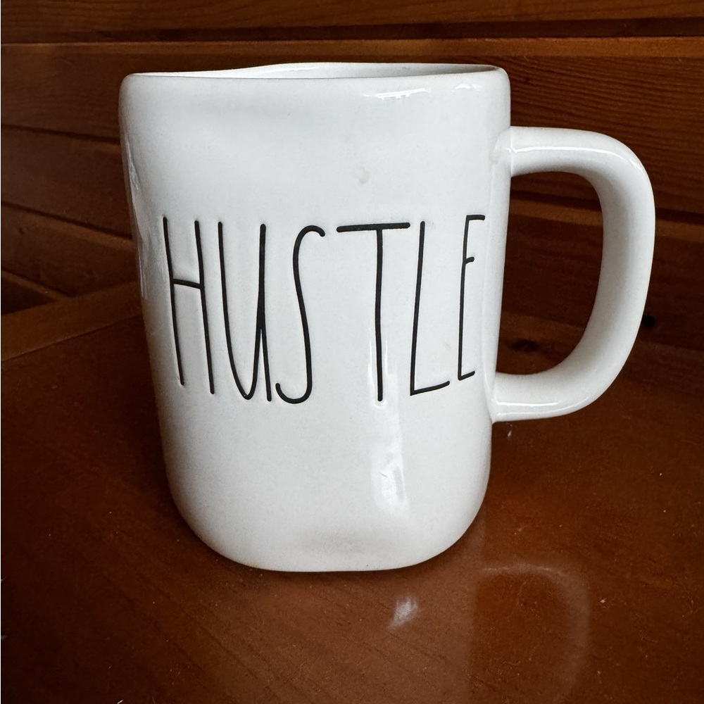 Rae Dunn White 'Hustle' Mug